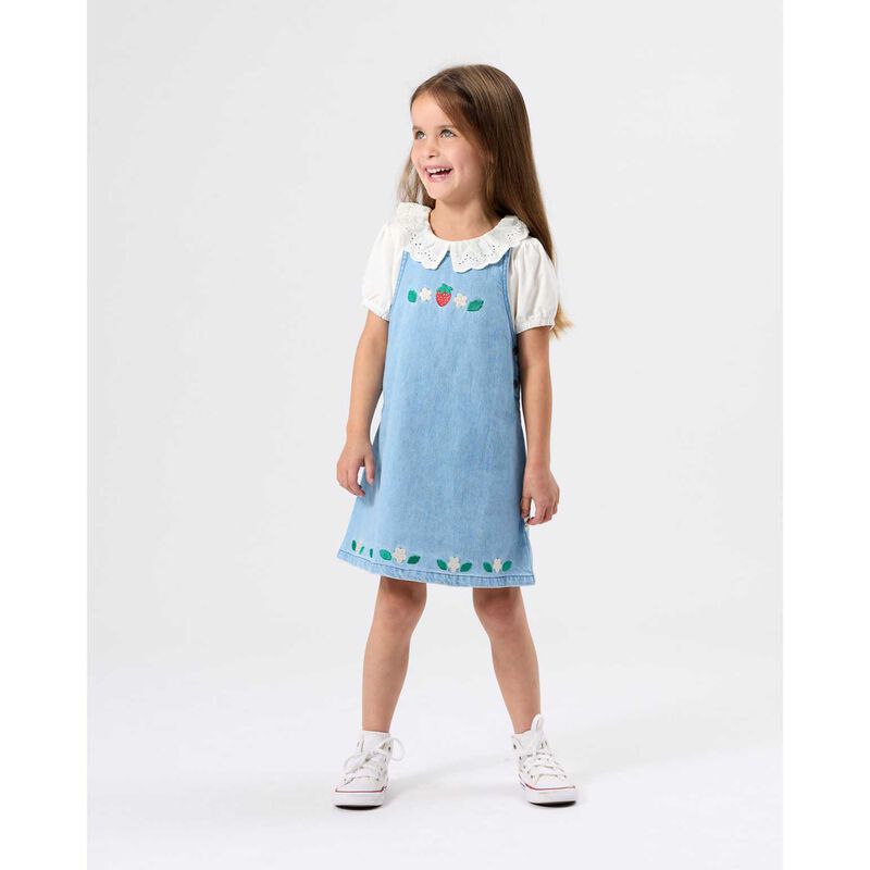 Goldie + Ace Wild Strawberry Pinafore Dress 3-5Y image number 1